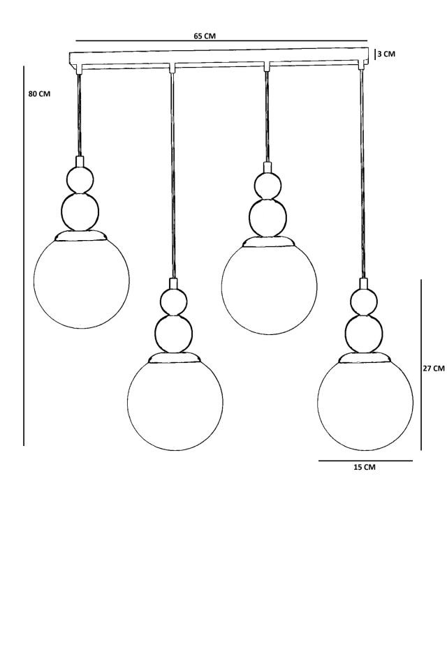 YAREN 4 LÜ SIRALI ESKİTME BAL CAMLI SARKIT