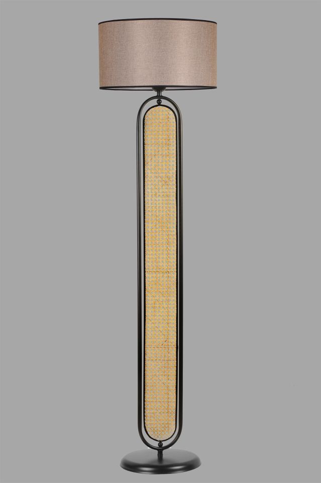 BELİNDA SİYAH SİLİNDİR KOYU HASIR LAMBADER