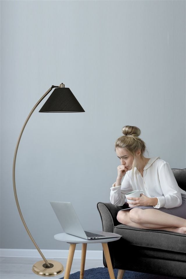 HİLAL MAT KROM LAMBADER HASIR SİYAH ABAJURLU