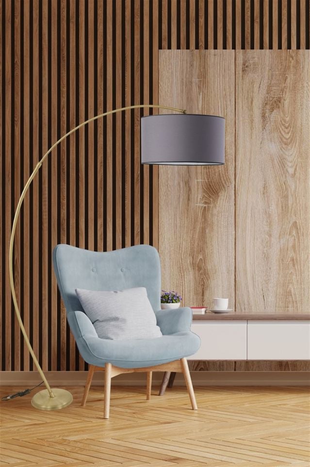 MISRA ESKİTME LAMBADER SİLİNDİR KOYU GRİ ABAJURLU