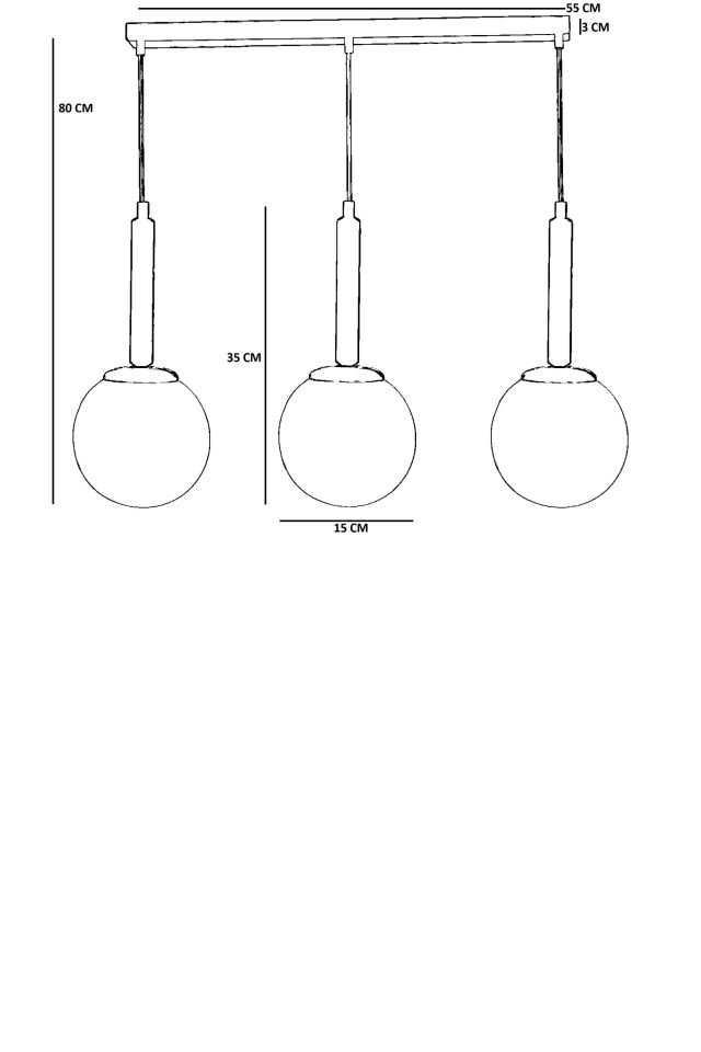 SEZGİ 3 LÜ SIRALI ESKİTME BEYAZ CAMLI SARKIT