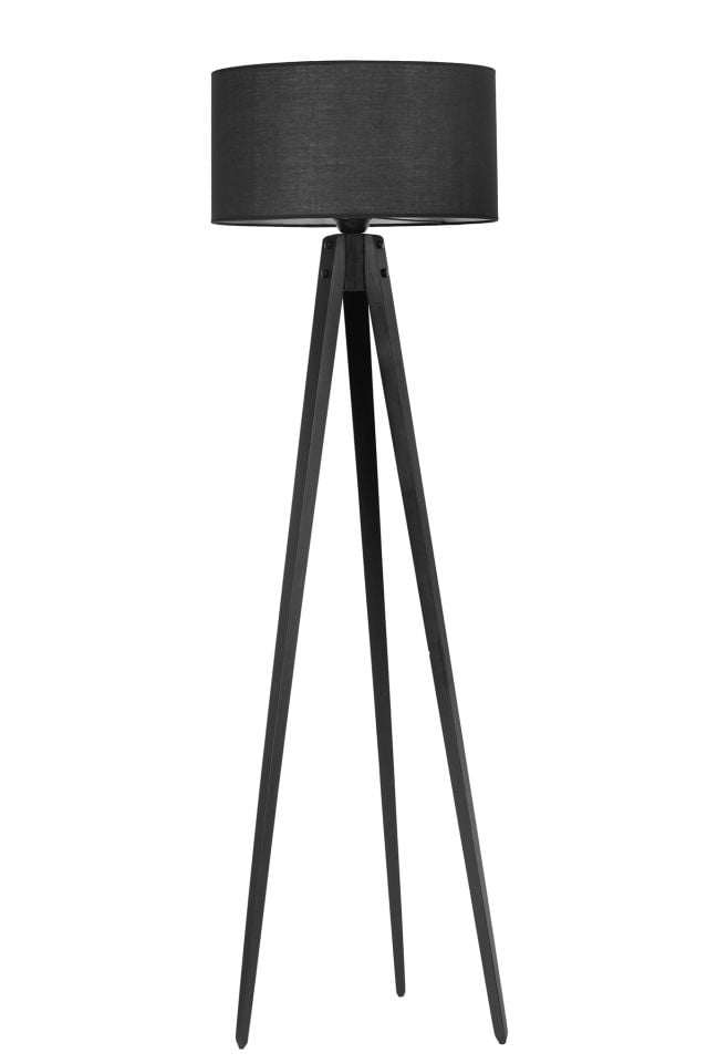 TRİPOD SİYAH SİLİNDİR SİYAH ABAJURLU LAMBADER