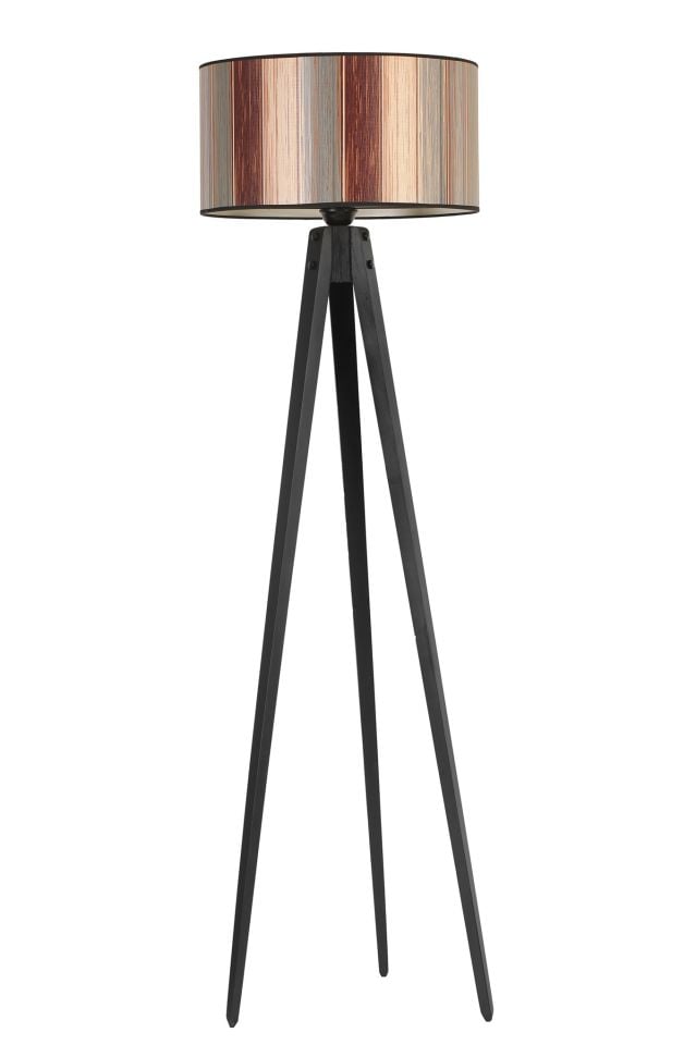 TRİPOD SİYAH SİLİNDİR RENKLİ ABAJURLU LAMBADER