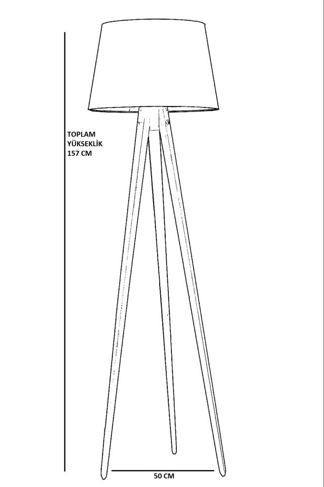 TRİPOD SİYAH PRAMİT SİYAH ABAJURLU LAMBADER