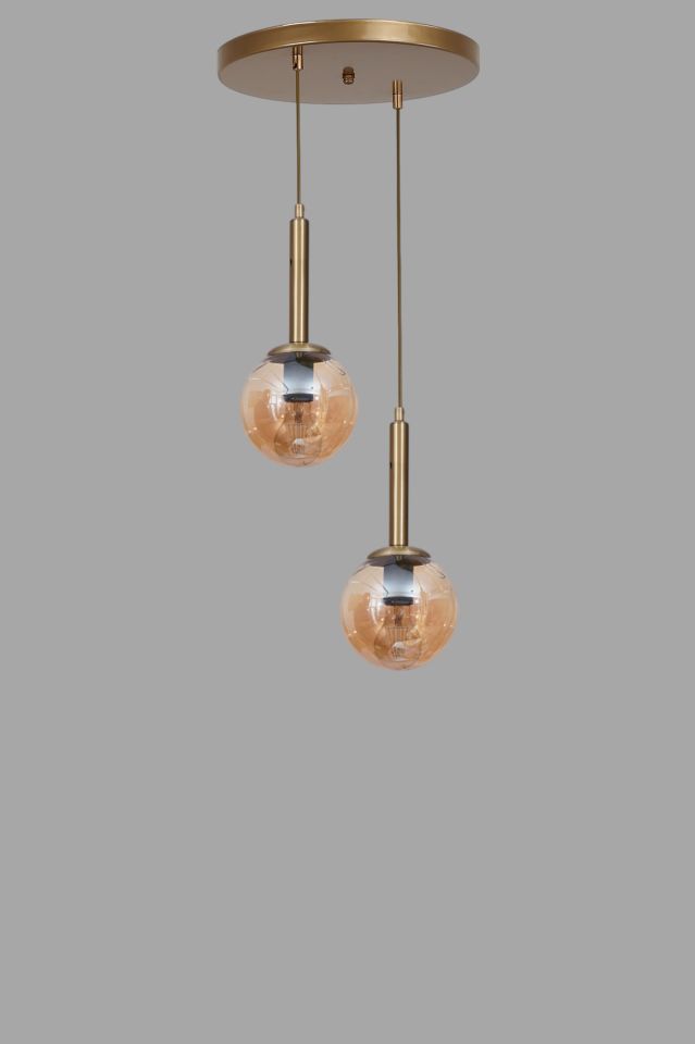 SEZGİ 2 Lİ TEPSİLİ ESKİTME BAL CAMLI SARKIT