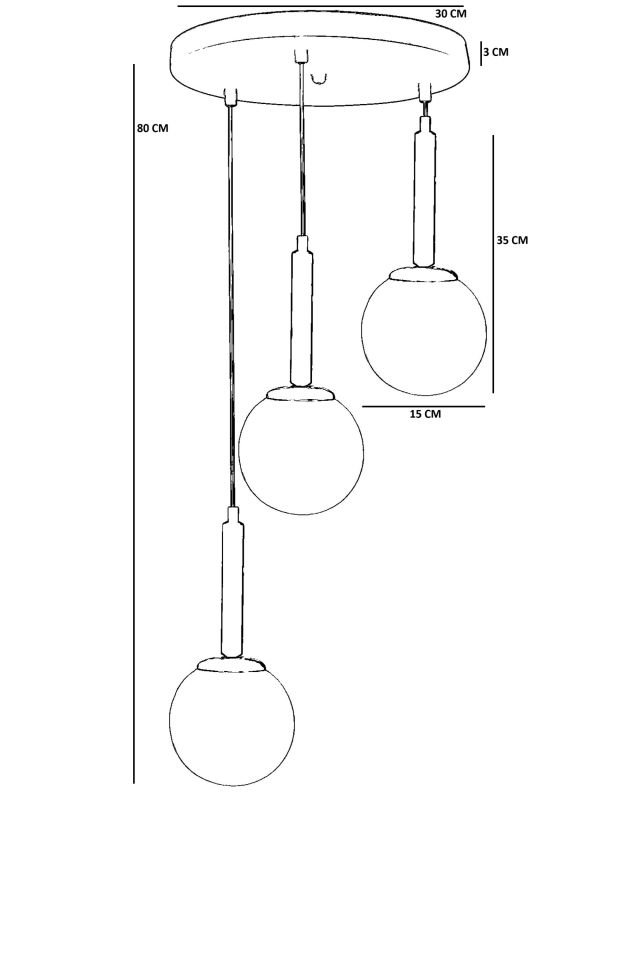 SEZGİ 3 LÜ TEPSİLİ ESKİTME BAL CAMLI SARKIT