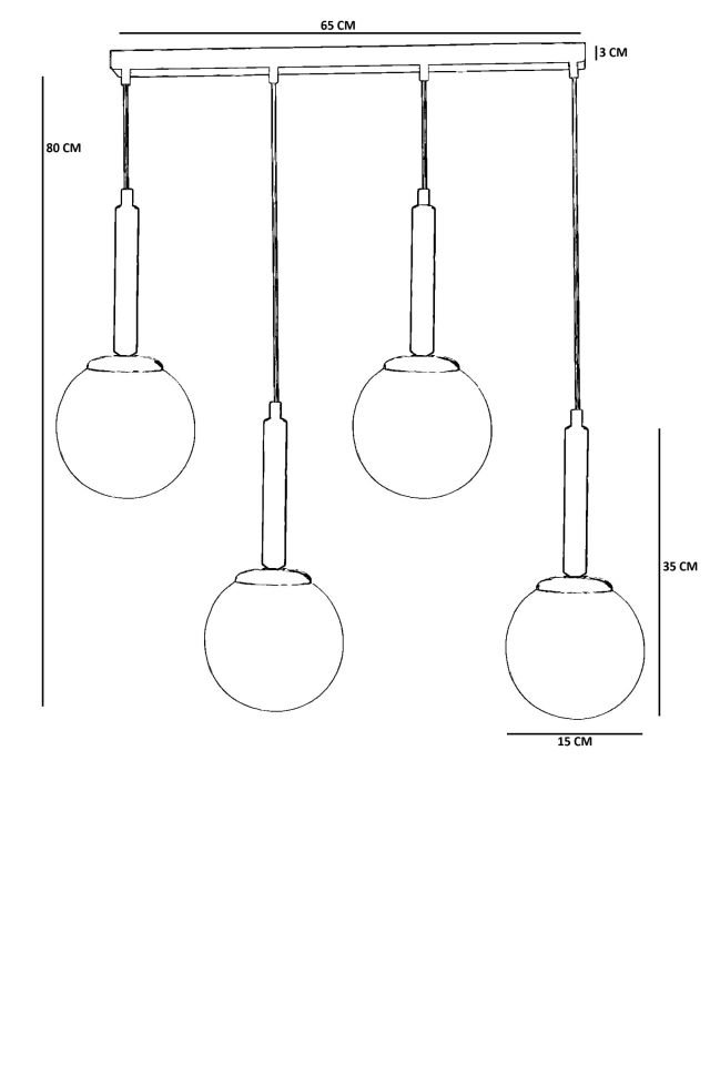 SEZGİ 4 LÜ SIRALI ESKİTME BAL CAMLI SARKIT