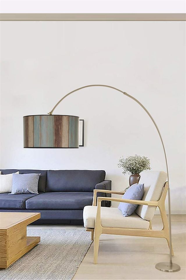 DEVE BOYNU MAT KROM LAMBADER SİLİNDİR RENKLİ ABAJURLU