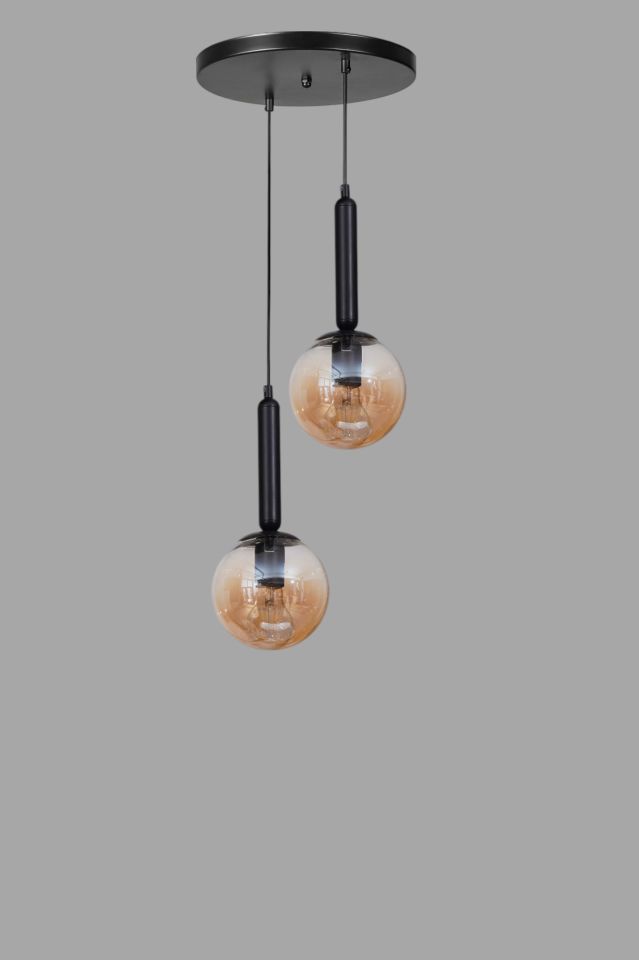 SEZGİ 2 Lİ TEPSİLİ SİYAH BAL CAMLI SARKIT