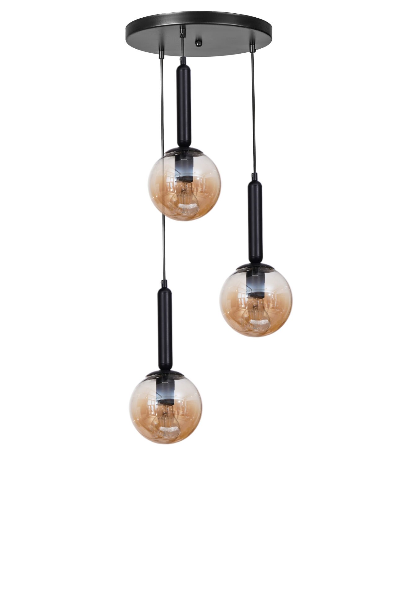 SEZGİ 3 LÜ TEPSİLİ SİYAH BAL CAMLI SARKIT