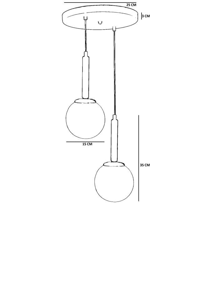 SEZGİ 2 Lİ TEPSİLİ SİYAH FÜME CAMLI SARKIT