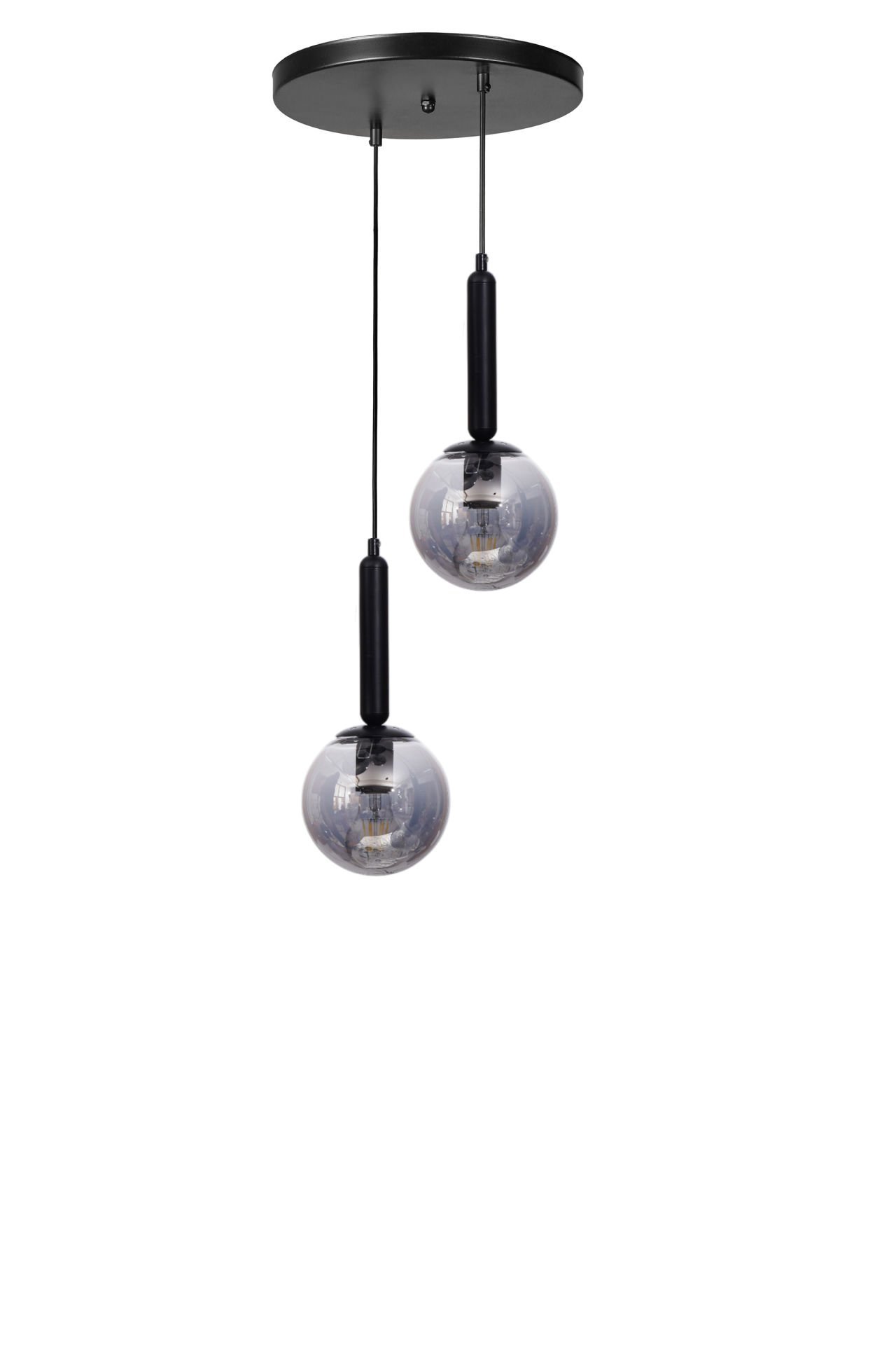 SEZGİ 2 Lİ TEPSİLİ SİYAH FÜME CAMLI SARKIT