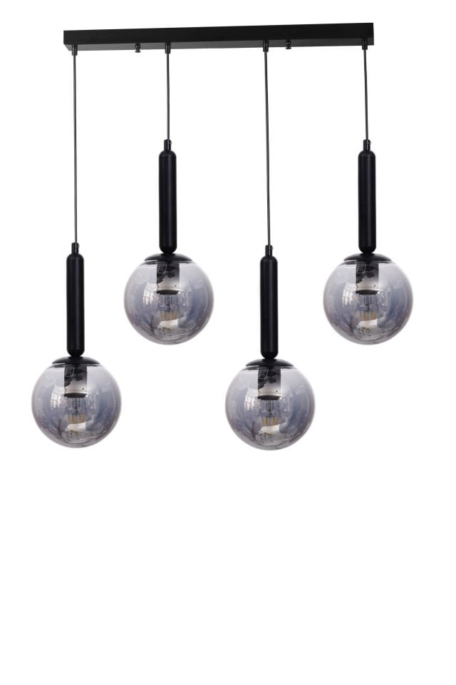 SEZGİ 4 LÜ SIRALI SİYAH FÜME CAMLI SARKIT