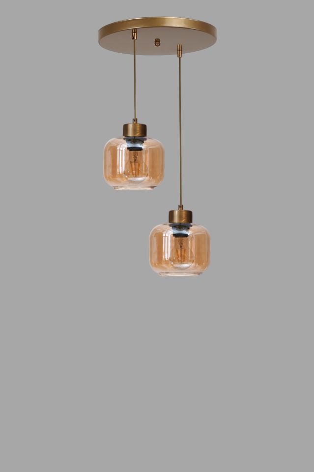 PARLA 2 Lİ TEPSİLİ ESKİTME BAL CAMLI SARKIT