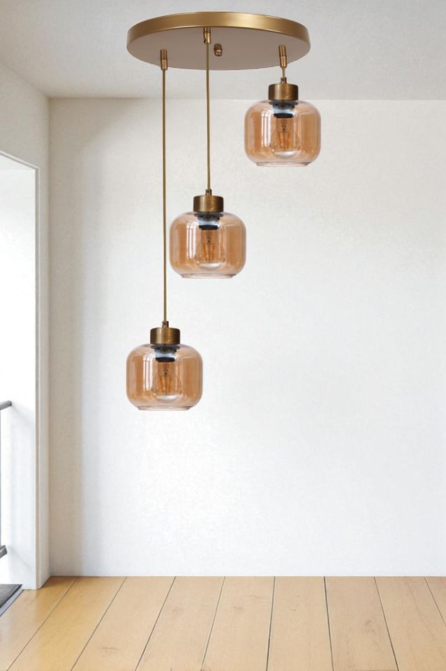 PARLA 3 LÜ TEPSİLİ ESKİTME BAL CAMLI SARKIT