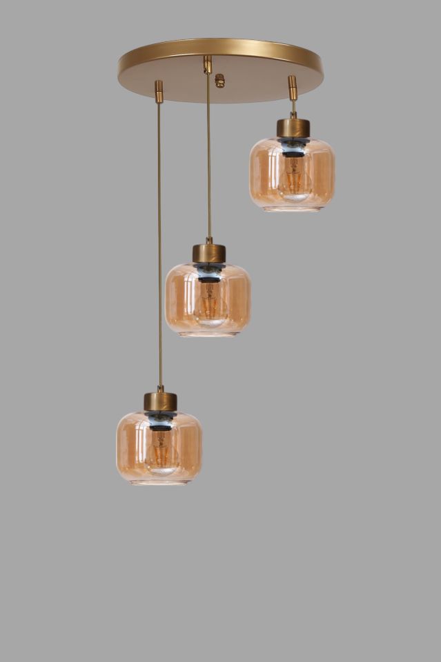 PARLA 3 LÜ TEPSİLİ ESKİTME BAL CAMLI SARKIT