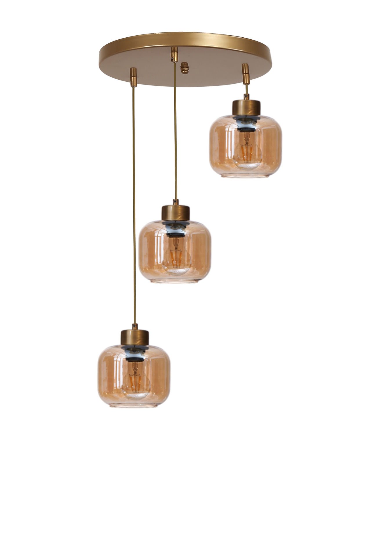 PARLA 3 LÜ TEPSİLİ ESKİTME BAL CAMLI SARKIT