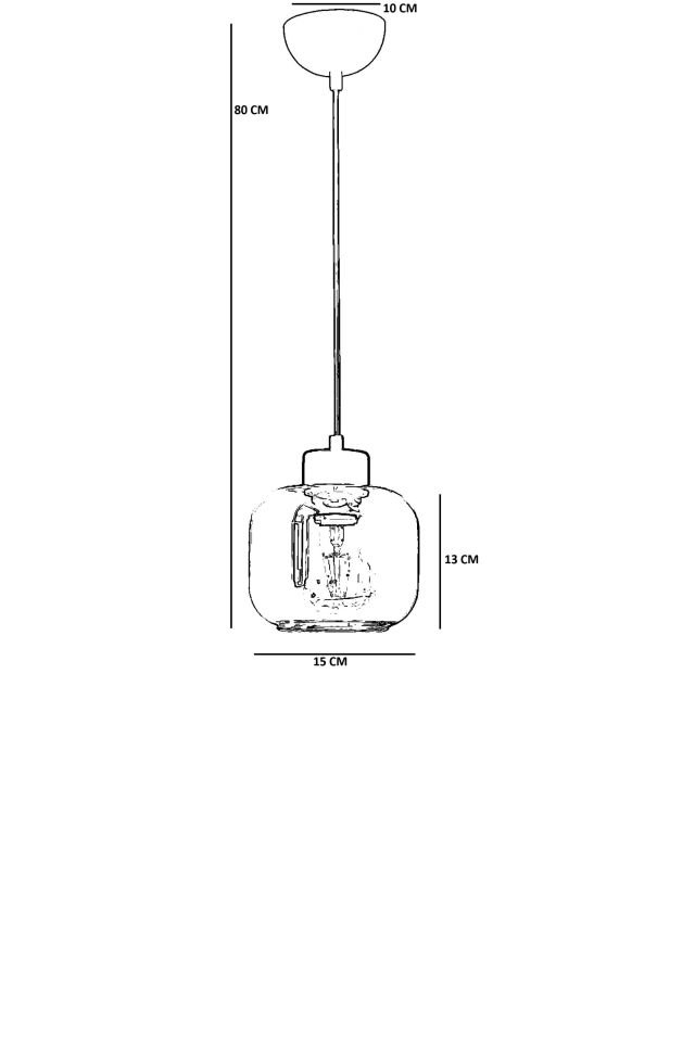 PARLA TEKLİ SİYAH FÜME CAMLI SARKIT