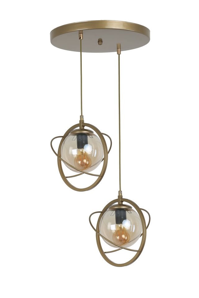 NEPAL 2 Lİ TEPSİLİ ESKİTME BAL CAMLI SARKIT