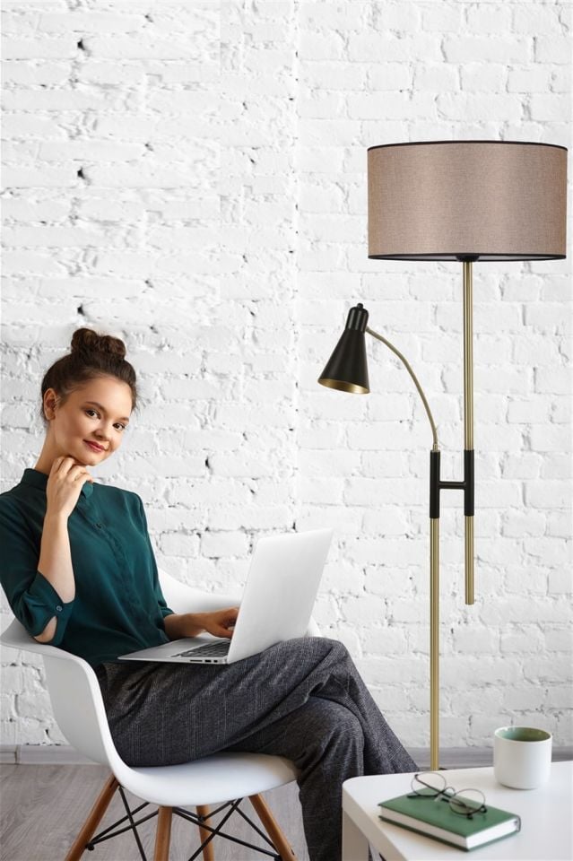 FORZA ESKİTME LAMBADER SİLİNDİR KOYU HASIR ABAJURLU