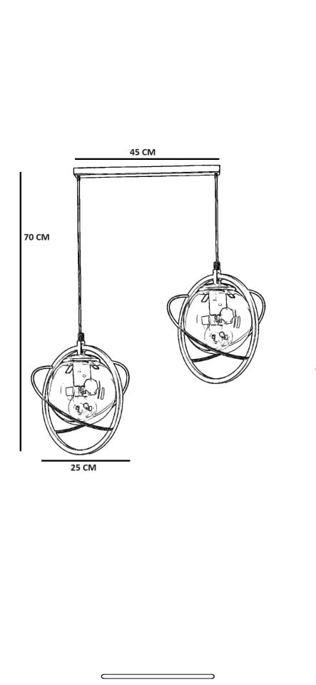 NEPAL 2 Lİ SIRALI ESKİTME BEYAZ CAMLI SARKIT