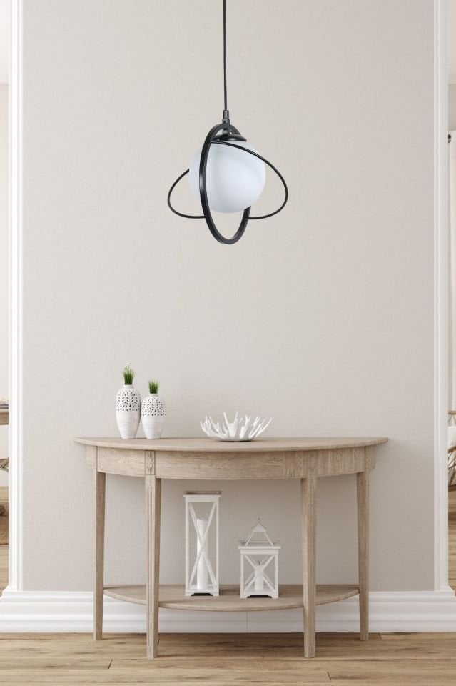 NEPAL TEKLİ SİYAH BEYAZ CAMLI SARKIT