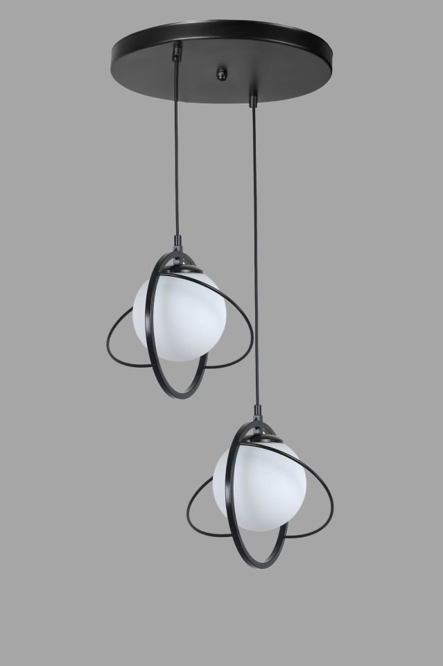 NEPAL 2 Lİ TEPSİLİ SİYAH BEYAZ CAMLI SARKIT