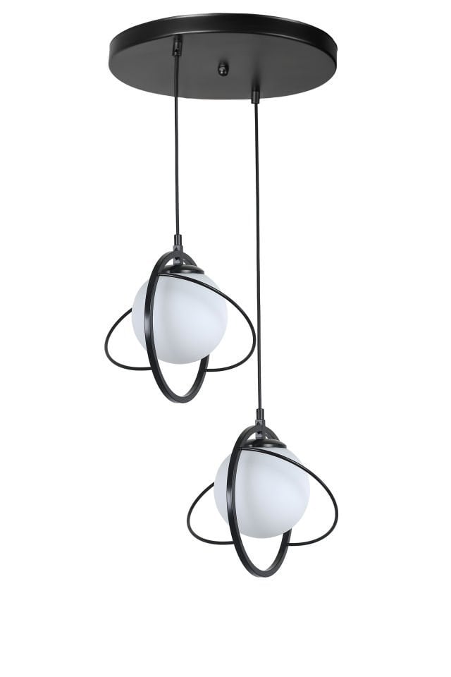 NEPAL 2 Lİ TEPSİLİ SİYAH BEYAZ CAMLI SARKIT