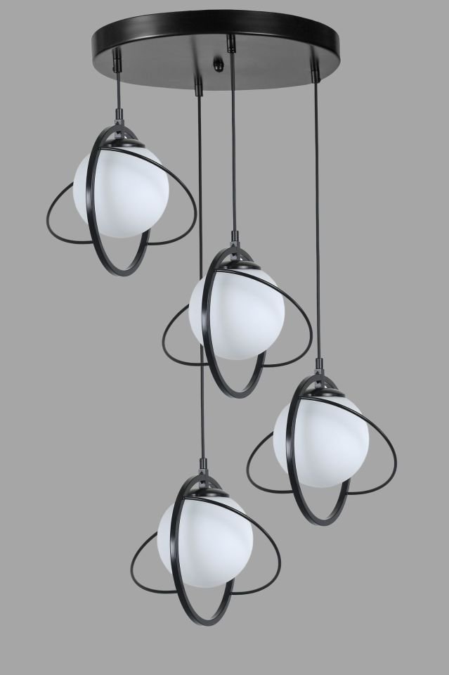 NEPAL 4 LÜ TEPSİLİ SİYAH BEYAZ CAMLI SARKIT