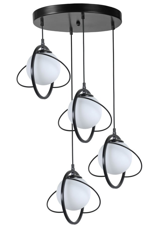 NEPAL 4 LÜ TEPSİLİ SİYAH BEYAZ CAMLI SARKIT