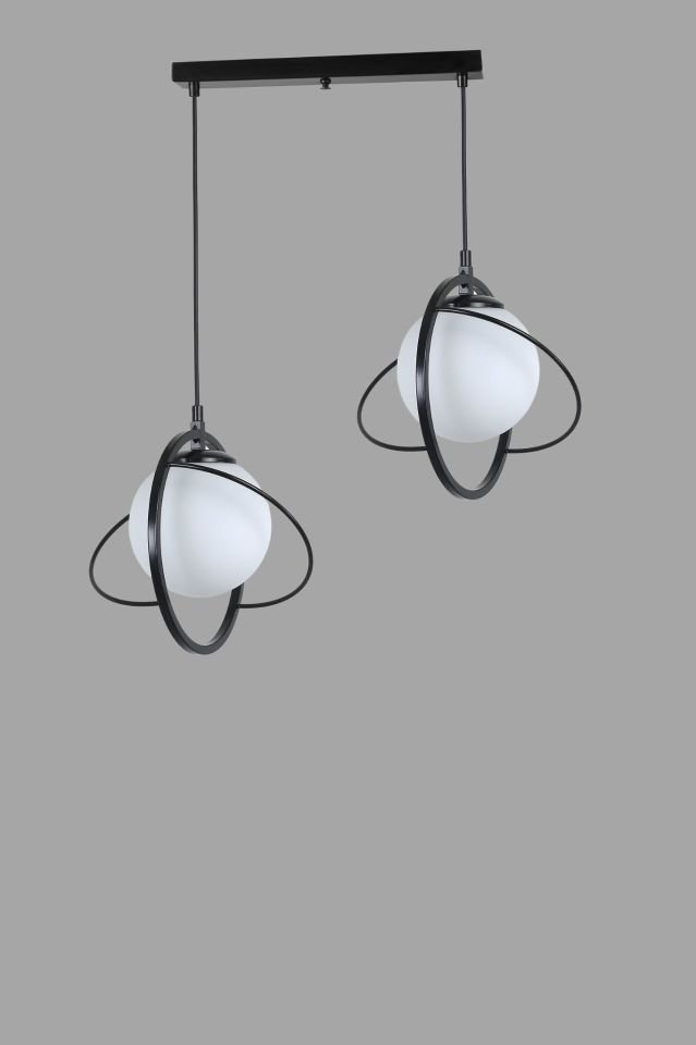 NEPAL 2 Lİ SIRALI SİYAH BEYAZ CAMLI SARKIT