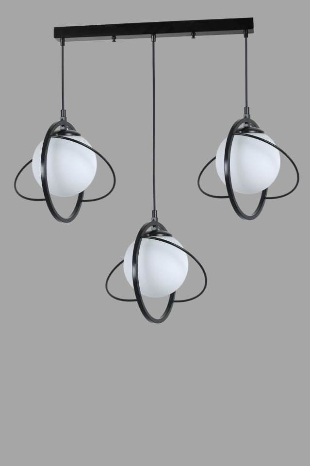 NEPAL 3 LÜ SIRALI SİYAH BEYAZ CAMLI SARKIT