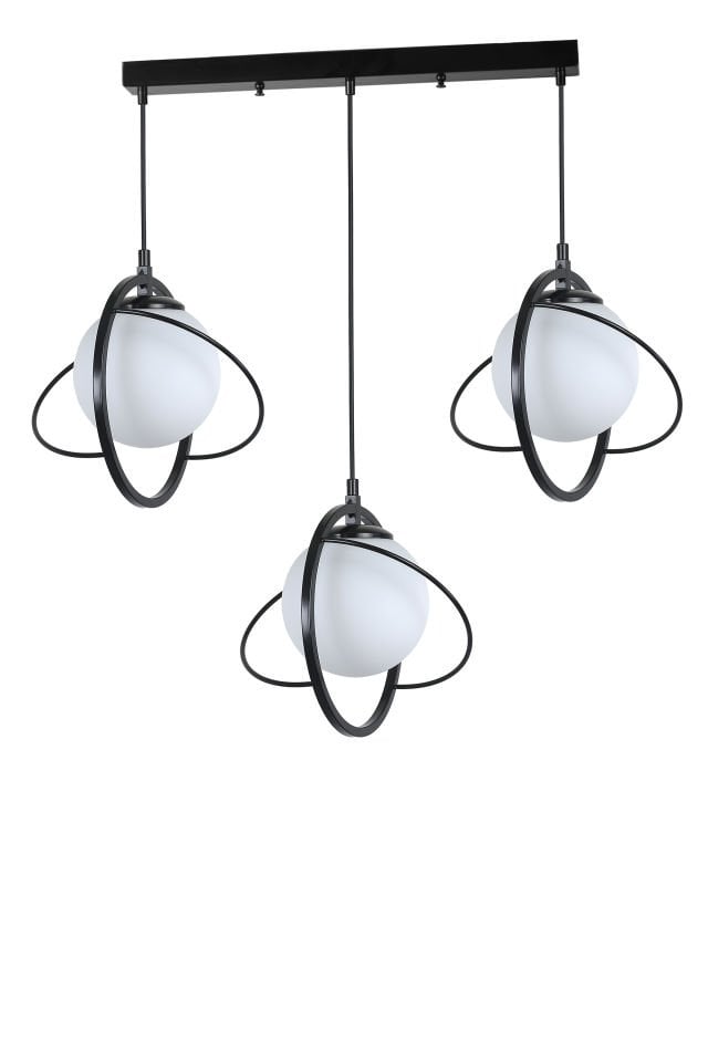 NEPAL 3 LÜ SIRALI SİYAH BEYAZ CAMLI SARKIT