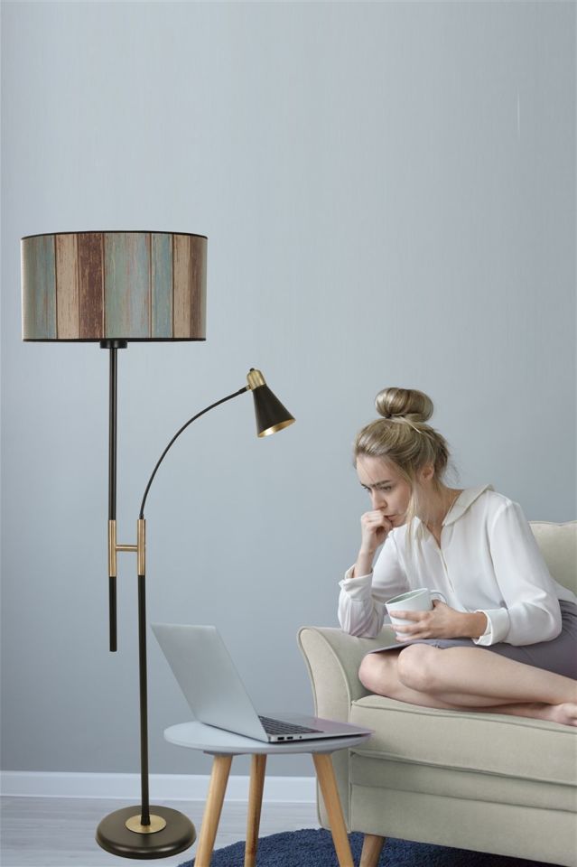 FORZA SİYAH LAMBADER SİLİNDİR RENKLİ ABAJURLU