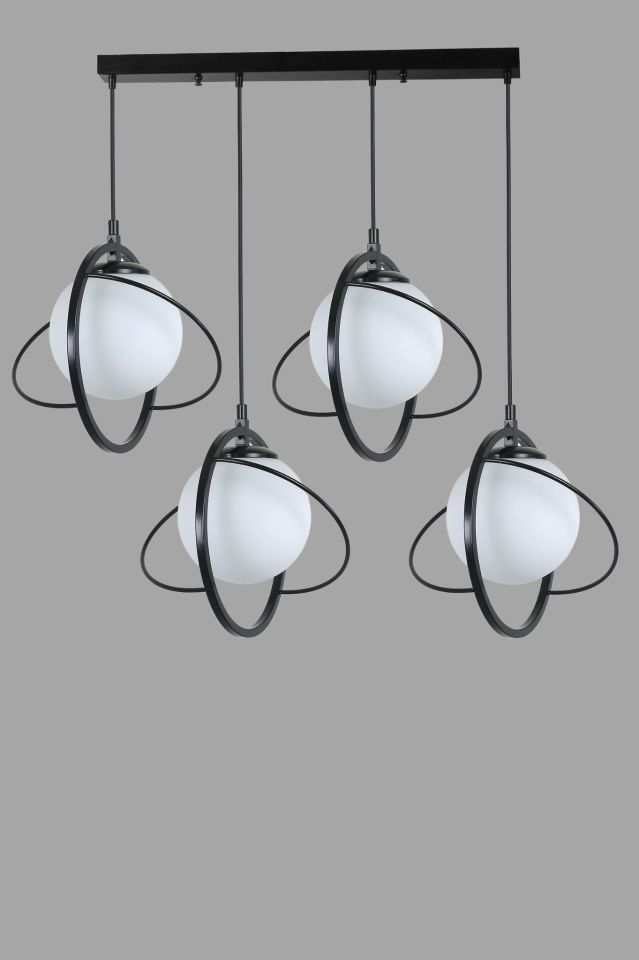 NEPAL 4 LÜ SIRALI SİYAH BEYAZ CAMLI SARKIT