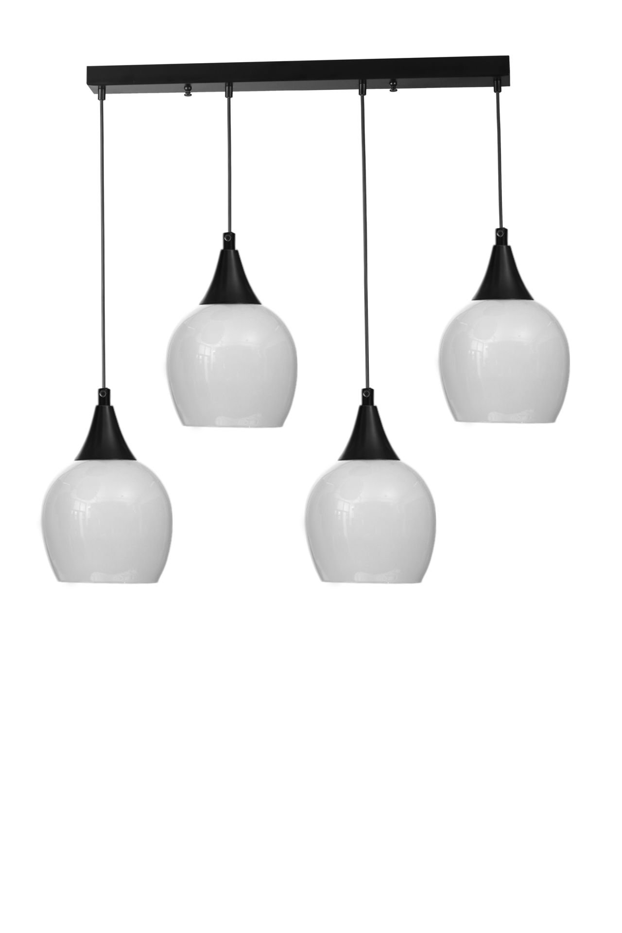 ENZO 4 LÜ SIRALI SİYAH BEYAZ CAMLI SARKIT