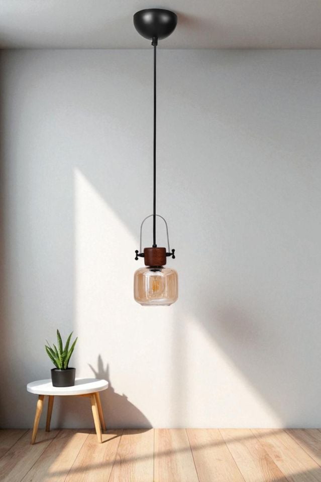 MASAL TEKLİ SİYAH BAL CAMLI SARKIT