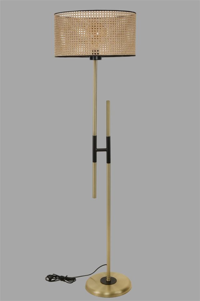 FELİX ESKİTME LAMBADER SİLİNDİR RATTAN ABAJURLU