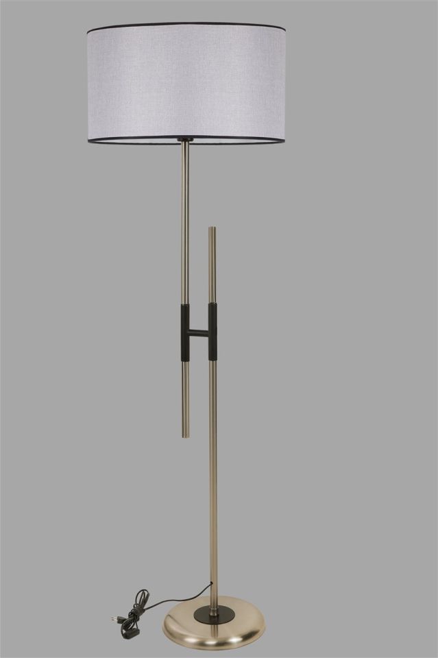 FELİX MAT KROM LAMBADER SİLİNDİR AÇIK HASIR GRİ ABAJURLU