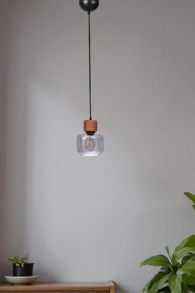 LİDYA TEKLİ SİYAH FÜME CAMLI SARKIT