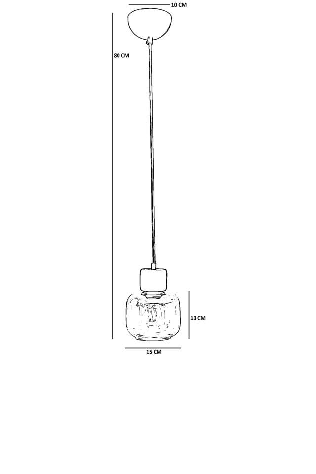 LİDYA TEKLİ SİYAH FÜME CAMLI SARKIT
