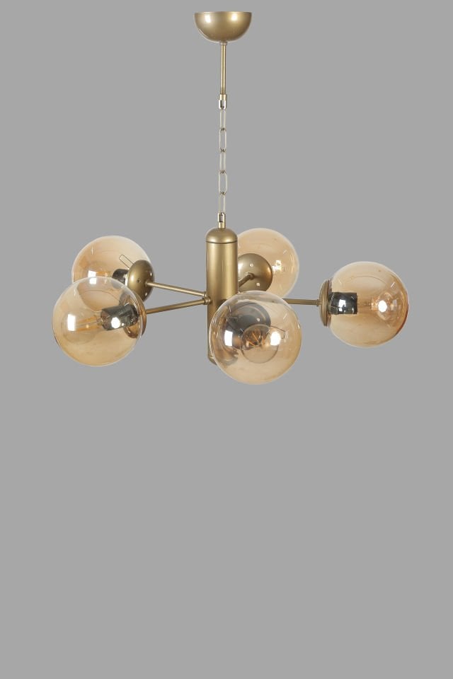 BANKOK 5 Lİ ESKİTME BAL CAMLI AVİZE