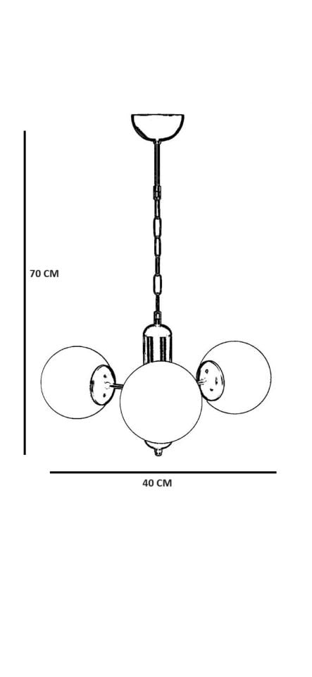 BANKOK 3 LÜ ESKİTME BEYAZ CAMLI AVİZE