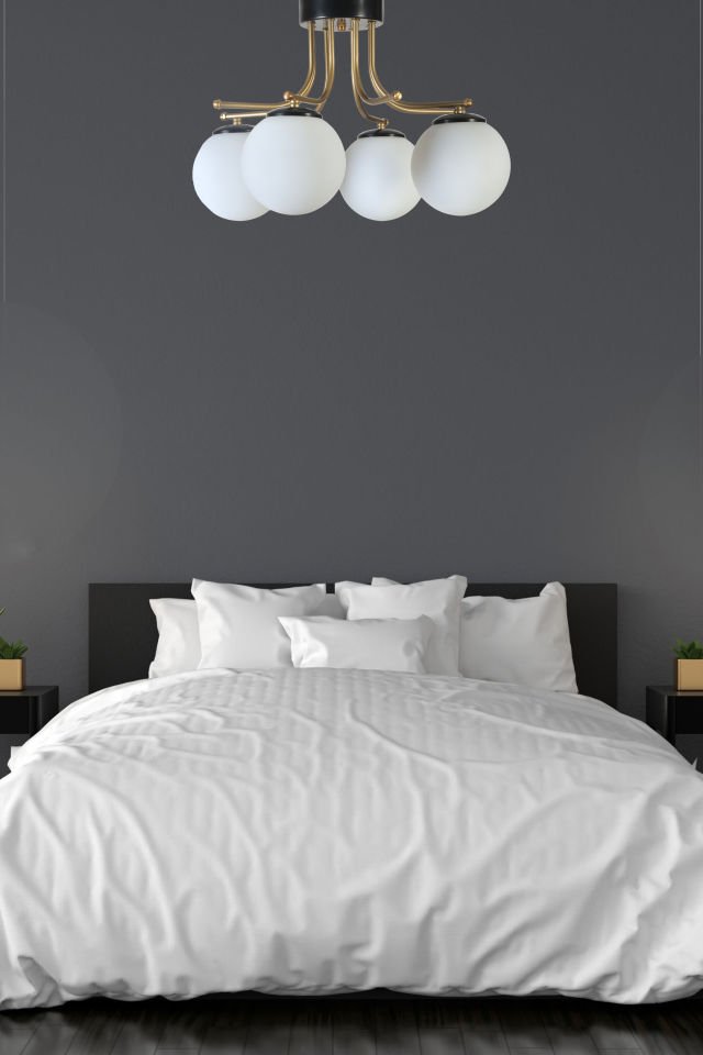 ROMA 4 LÜ SİYAH BEYAZ CAMLI AVİZE