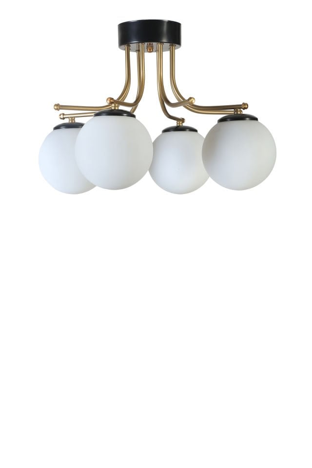 ROMA 4 LÜ SİYAH BEYAZ CAMLI AVİZE