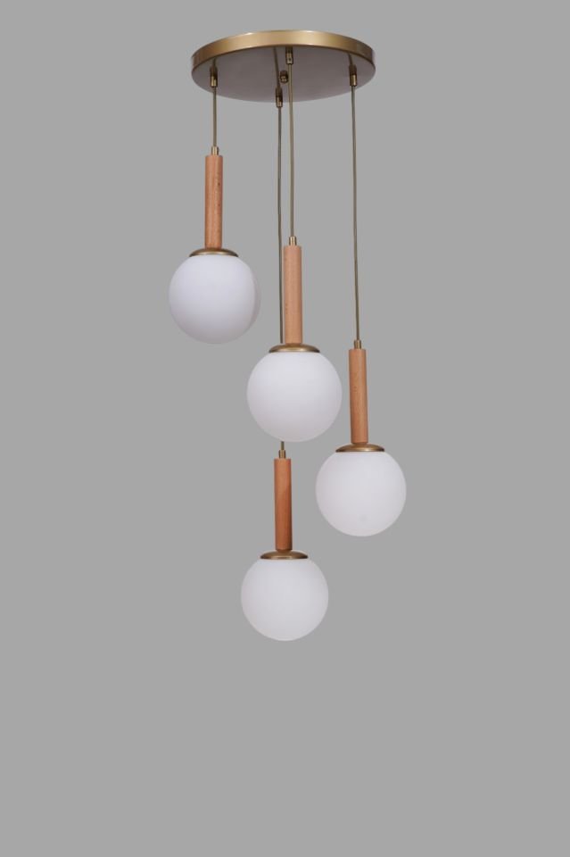 IŞIL 4 LÜ TEPSİLİ NATUREL BEYAZ CAMLI SARKIT