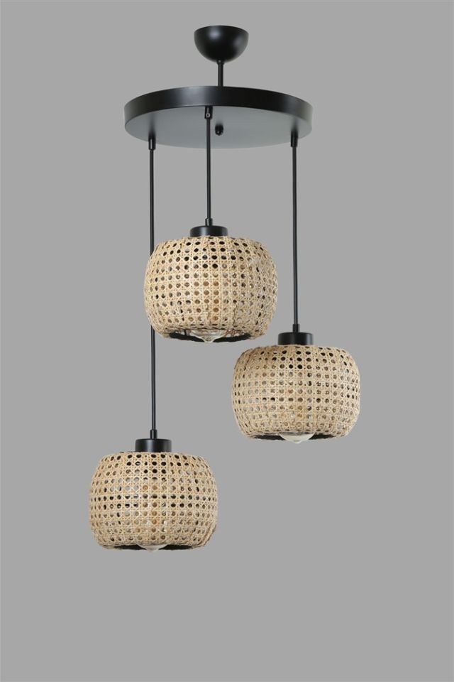 TIGER 3 LÜ TEPSİLİ RATTAN SARKIT