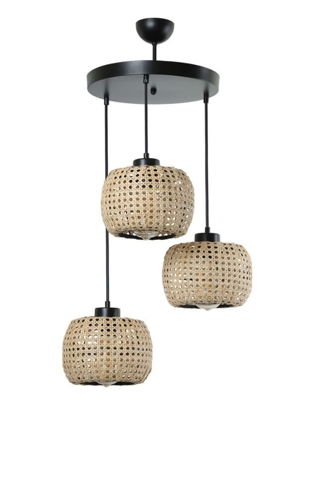 TIGER 3 LÜ TEPSİLİ RATTAN SARKIT