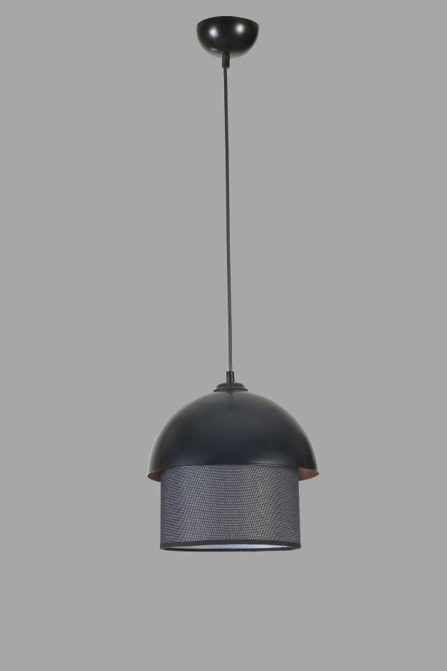 RETRO 3 SİYAH  HASIR SİYAH ABAJURLU SARKIT