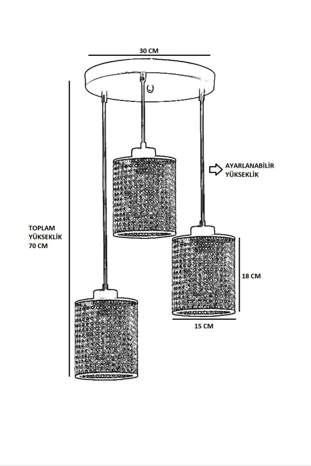 APRİL 3 LÜ TEPSİLİ RATTAN SARKIT